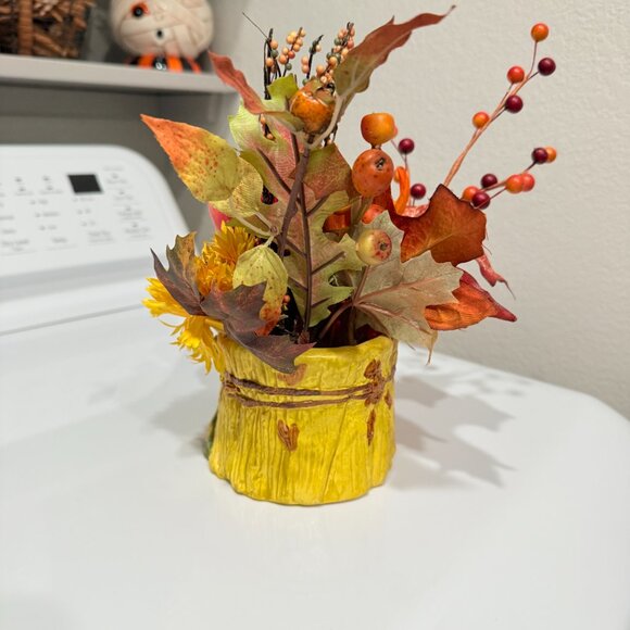 1950's Scarecrow and Wheat Head Vase/Planter Arrangement - Picture 7 of 15